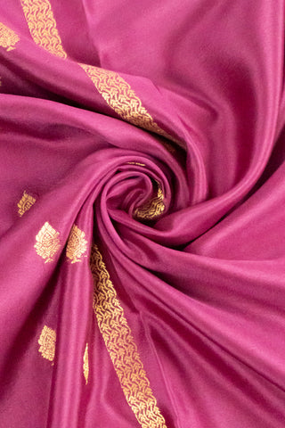 Classic Maroon Mysore Silk Saree with Broad Gold Zari Border