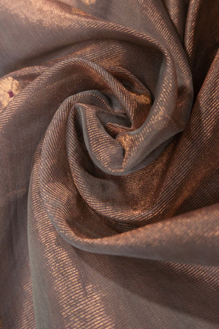Charcoal Grey and Mauve Pink Handloom Maheshwari Saree