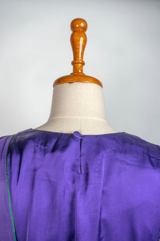 Purple Tanjore Modal Silk Kurti Pant Dupatta Set with Hand Embroidered Zardozi and Stone Work