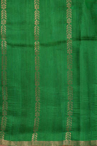 Light Green Banarasi Kora Organza Saree with tree and butti motifs