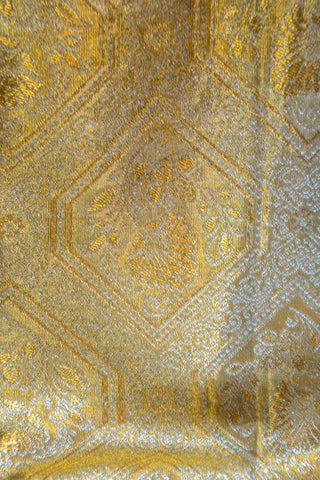 Gold Kanjivaram Saree with Silver Zari Work