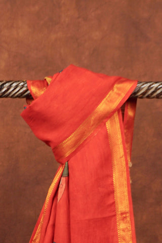 Maroon Kalamkari silk dupatta with hand-painted Lord Ganesha on a lotus, elephant motif, paisley border and tassels