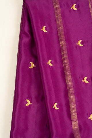 Rich Magenta Mysore Silk Saree with Elaborate Gold Zari Border