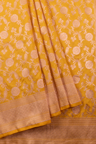 Yellow Banarasi Silk saree