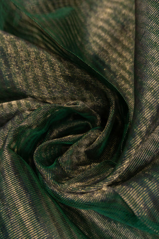 Olive Green and Purple Zari Striped Maheshwari Saree