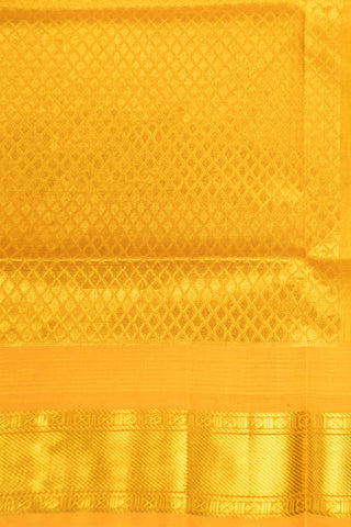 navy blue & mustard yellow cotton silk saree with gold zari temple border handcrafted saree from Madhurya