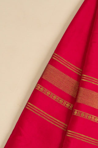 Fuchsia Pink Mysore Silk Saree - Pure Silk with Rich Gold Zari