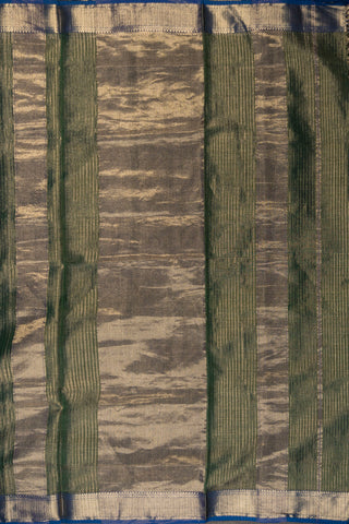 Olive Green and Purple Zari Striped Maheshwari Saree