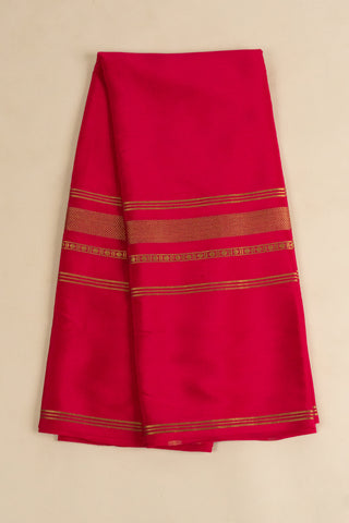 Fuchsia Pink Mysore Silk Saree - Pure Silk with Rich Gold Zari