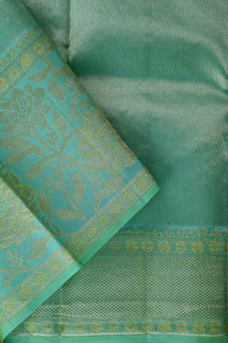 Exquisite Yellow Silk Saree with Mint Green Contrast Border