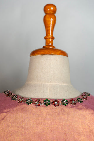 Dual Tone Shaded Pink Tissue Kurti Pant with Shantoon Lining and Hand Embroidered Zardozi