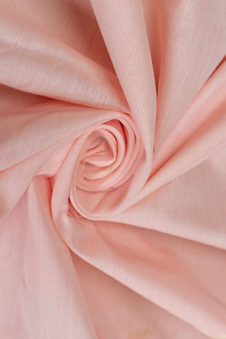 Peach Cotton Paithani Saree with stylized floral motifs