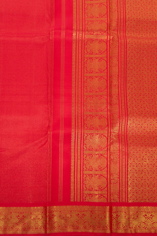 Vibrant Red kanjivaram Silk Saree with Intricate Gold Zari