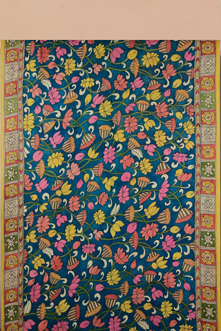 Kalamkari silk saree with Goddess Lakshmi painting