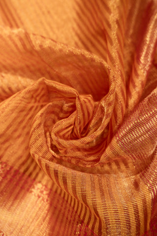 Burnt Orange and Rani Pink Border Maheshwari Saree