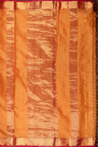 Burnt Orange and Rani Pink Border Maheshwari Saree