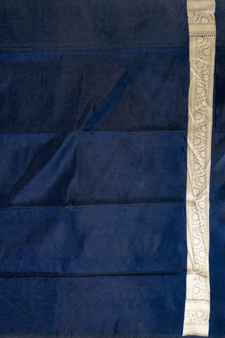 Navy Blue Handloom Banarasi Pure Katan Silk Saree