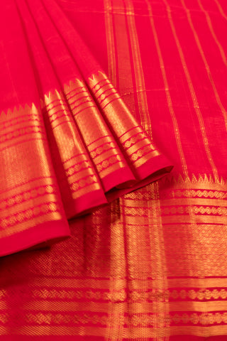 Red Mangalgiri Cotton saree