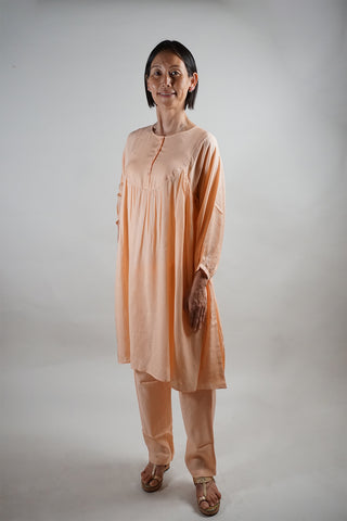 Peach Pashmina Twill Coord Set – Cozy & Chic Loungewear