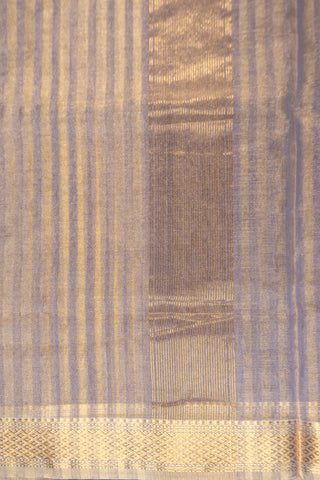 Lavender and Gold Zari Striped Maheshwari Saree