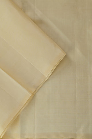 Light Beige Kanjivaram Silk Saree with Red and Gold Buttas