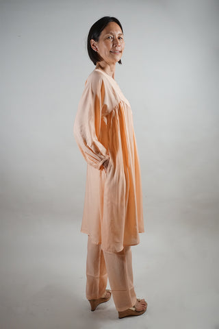 Peach Pashmina Twill Coord Set – Cozy & Chic Loungewear