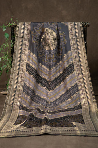 Banarasi Bandhani print Dola silk dupatta	