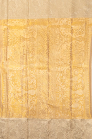 Vibrant Golden Yellow kanjivaram Silk Saree with Intricate Gold Zari