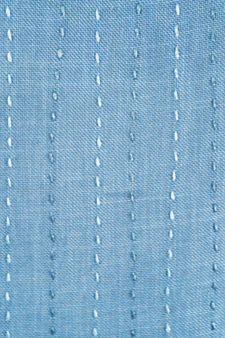 Steel Blue Kantha Embroidered Short Kurta
