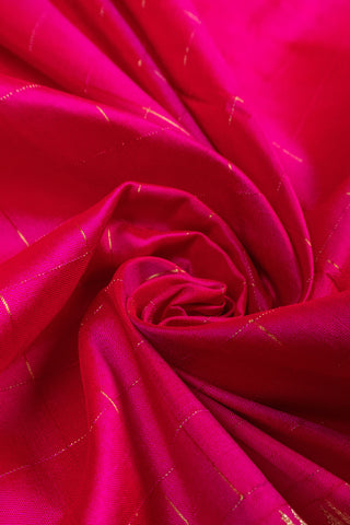 Ruby Pink Pure Silk Paithani Saree with peacocks and floral motifs