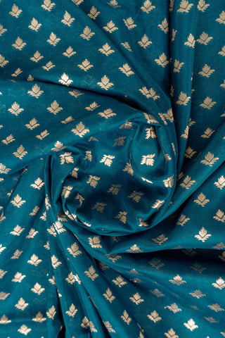 Teal Blue Handloom Banarasi Pure Katan Silk Saree