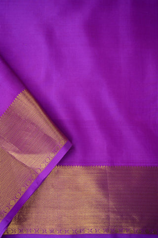 Regal Violet Purple Kanjeevaram Silk Saree with Gold Zari Buttas & Classic Border