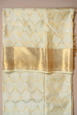 Beige gold Kanjivaram silk saree inspired by Alia Bhatt