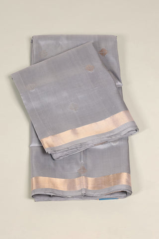 Grey Uppada Silk Saree with Buttas & Gold Border – Shop now for this Uppada silk saree online.