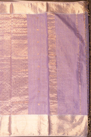Lavender Gold Floral Motif Maheshwari Saree