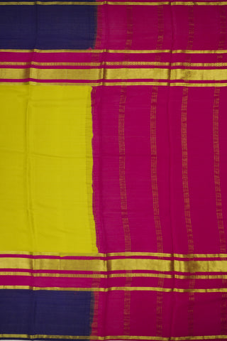 Green purple crepe silk saree with rani pink pallu