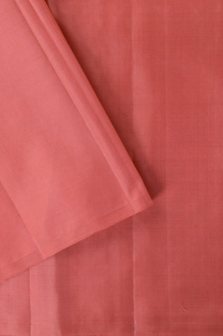Peach Pink Kanjivaram Silk Saree with Gold Zari Weave