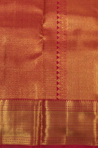 Vibrant Rust Orange kanjivaram Silk Saree with Intricate Gold Zari