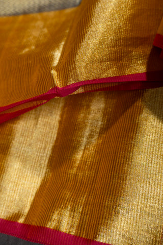 Copper Brown Gold Dual Tone Maheshwari Saree