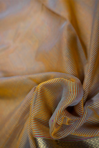 Copper Brown Gold Dual Tone Maheshwari Saree