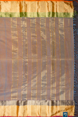 Copper Brown Gold Dual Tone Maheshwari Saree