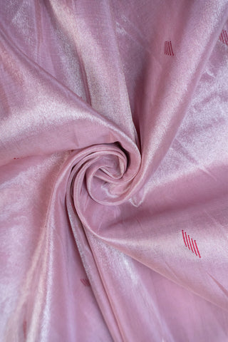 Pink Paithani Tissue Saree with woven peacocks and floral motifs