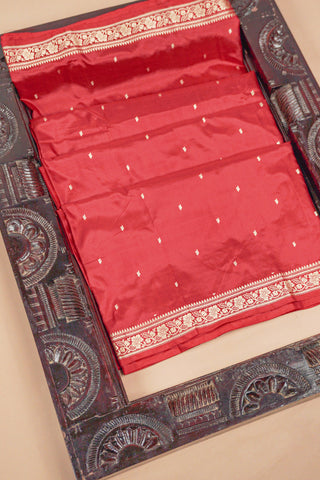 Maroon Pure Silk Saree with Elegant Resham Buti handwoven silk saree
