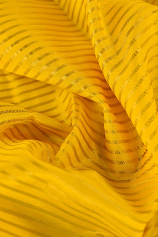 Yellow Kanjivaram Silk Saree with Green & Gold Border