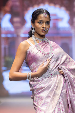 Lavender Kanjivaram silk saree inspired by Kangana Ranaut