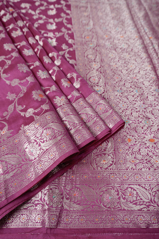 Banarasi Minakari Saree ‘Gulnar’ in Fuchsia