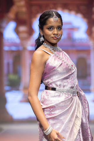 Lavender Kanjivaram silk saree inspired by Kangana Ranaut