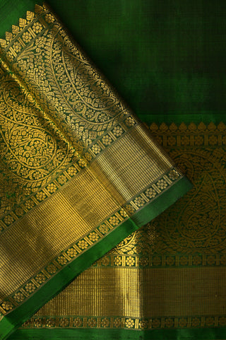 Yellow Kanjivaram Silk Saree with Green & Gold Border