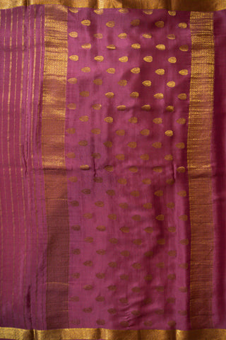 Royal Pale Pink Pure Mysore Crepe Silk Saree Gold Zari Brocade Motifs