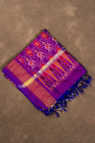 Cotton silk Ikat handloom dupatta with tassels